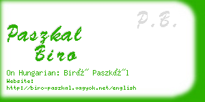 paszkal biro business card